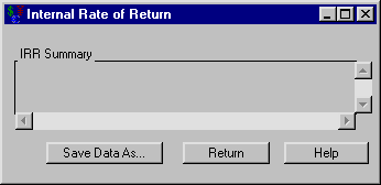 Internal Rate of Return Dialog Box