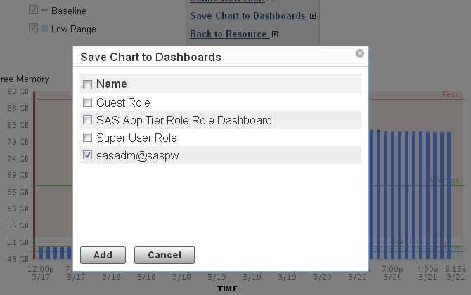 dashboard selections