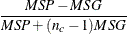 $\displaystyle  \frac{MSP-MSG}{MSP + (n_ c-1) MSG}  $