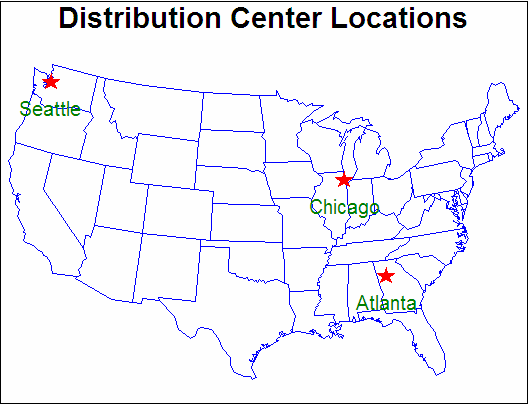 map of us states labeled. Map with Labeled Cities