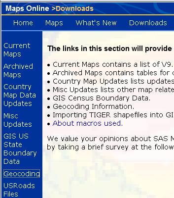 Maps Online Geocoding link