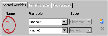 Red shared variables in Assign Data dialog box