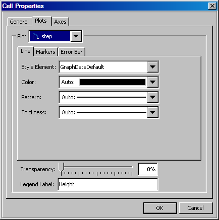 Line Properties in the Cell Properties Dialog Box