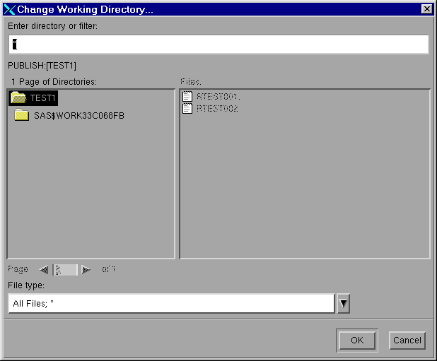 [Change Working Directory Dialog Box]
