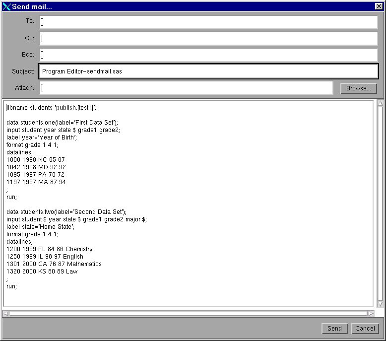 [Send Mail Dialog Box]