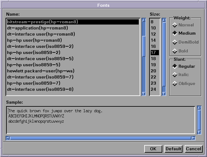 [Fonts Dialog Box]