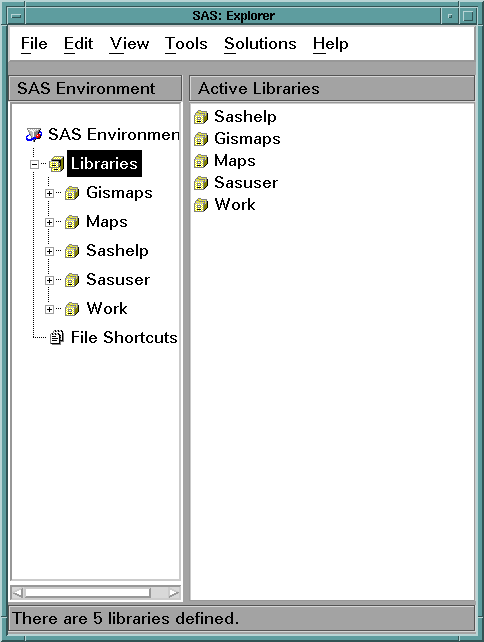 [SAS Explorer Window]