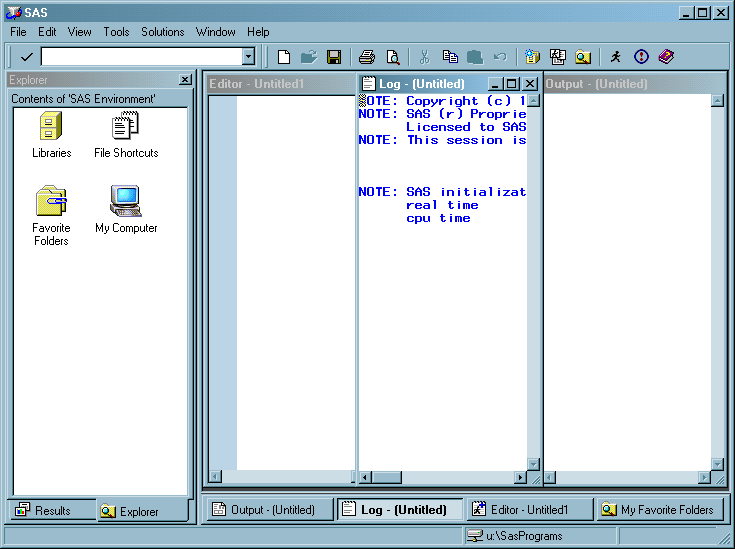 [Display of a customozed SAS session]