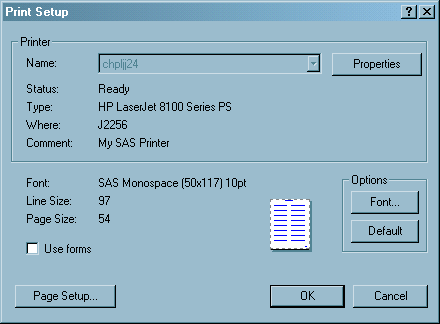 [The Print Setup dialog box]