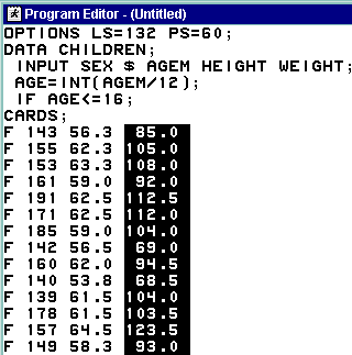 [Selecting a rectangular block of text using the ALT key]