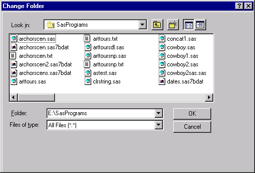 [The Change Folder dialog box]