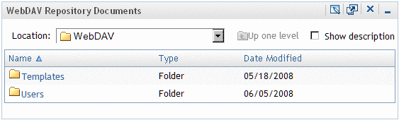 example of a WebDAV navigator portlet