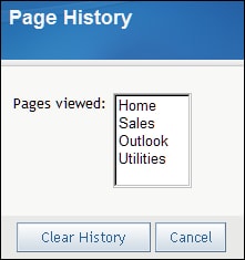 example of a User History page