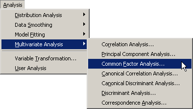 Selecting the Common Factor Analysis