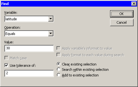 The Find Dialog Box