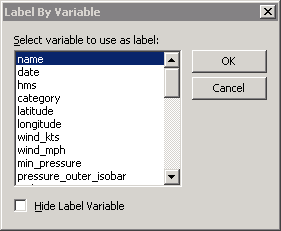The Label by Variable Dialog Box