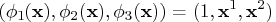 (\phi_1({x}),\phi_2({x}),\phi_3({x})) = (1,{x}^1,{x}^2)