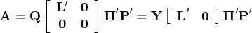{a}= {q}[ {l}^' & 0 \    0 & 0    ]{{{{\pi}}}}^' {p}^'    = {y}[ {l}^' & 0    ] {{{{\pi}}}}^' {p}^'    