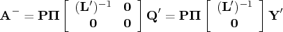 {a}^- = {p}{{{{\pi}}}}[ ({l}^')^{-1} & 0 \    0 & 0    ] {q}^'    = {p}{{{{\pi}}}}[ ({l}^')^{-1} \ 0    ] {y}^'    