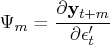 \psi_m = \frac{\partial {y}_{t+m}}{\partial \epsilon^'_t} 