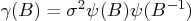 \gamma(b) = \sigma^2\psi(b)\psi(b^{-1}) 