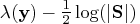 \lambda({y}) - \frac{1}2\log(|{s}|)