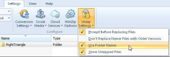 WinZip Options