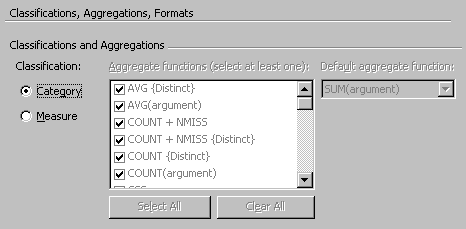 Classifications, Aggregations, Formats tab with updated classification
