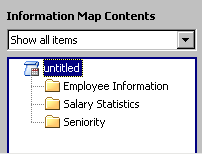Information Map Contents pane with new folders