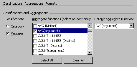 Classifications, Aggregations, Formats tab with updated method of aggregation