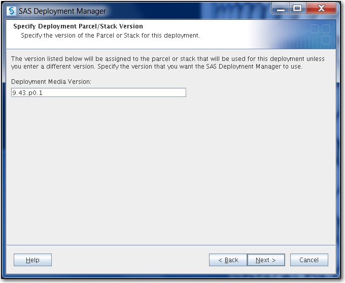 Specify the SAS Product deployment media version that you want the SAS Deployment Manager to use.