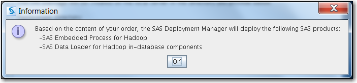 A list of SAS products to deploy is displayed.