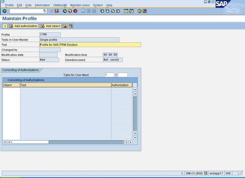 Maintain Profile Window