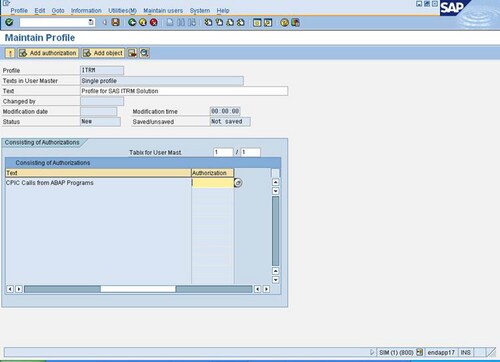 Maintain Profile Window