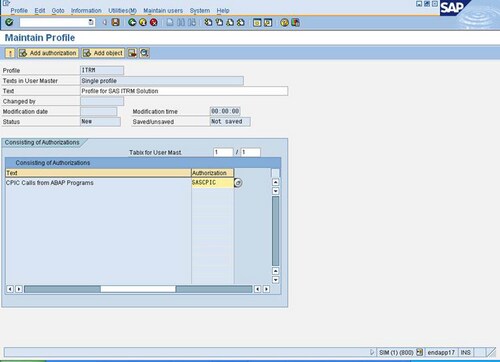 Maintain Profile Window
