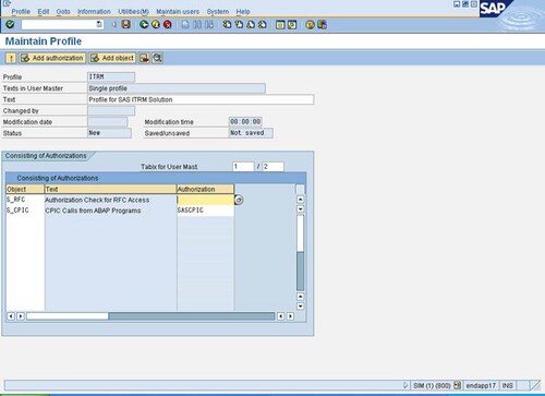 Maintain Profile Window