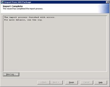 Import Complete Message