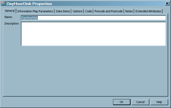 Properties Dialog Box for an Information Map Transformation