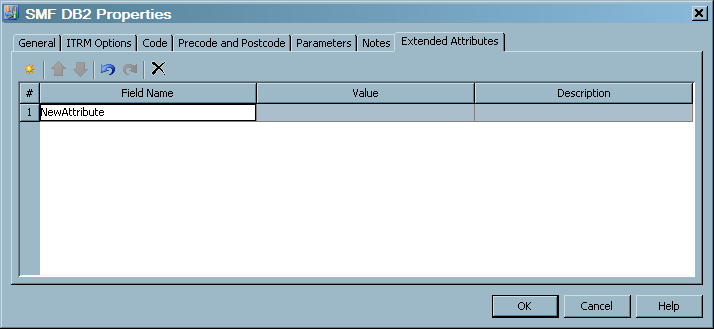 Extended Attributes Tab of an Aggregation Transformation