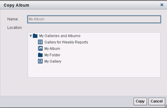 Copy Album dialog box