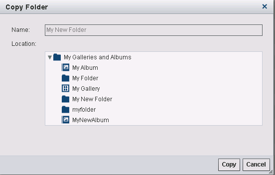 Copy Folder Dialog Box