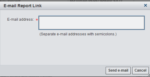 Email report Link Dialog Box