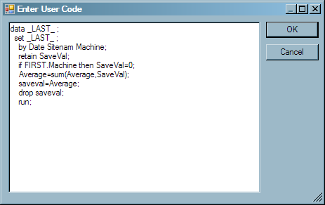 Enter User Code Window
