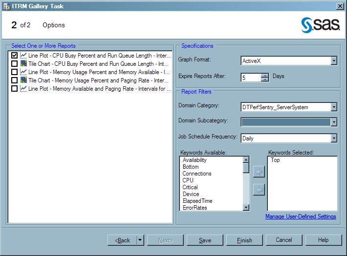 ITRM Gallery Task Options Page