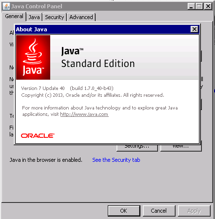 Java Control Panel