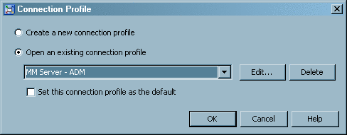 Connection Profile dialog box