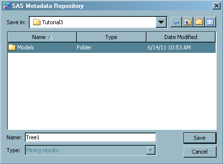 Export a model to SAS Metadata Repository