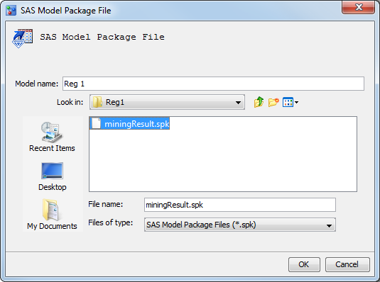 Import model from a SAS Model package file