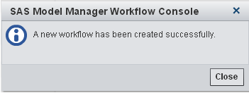 New Workflow Success Message