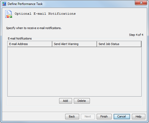 Optional E-mail Notifications – Step 4 of 4